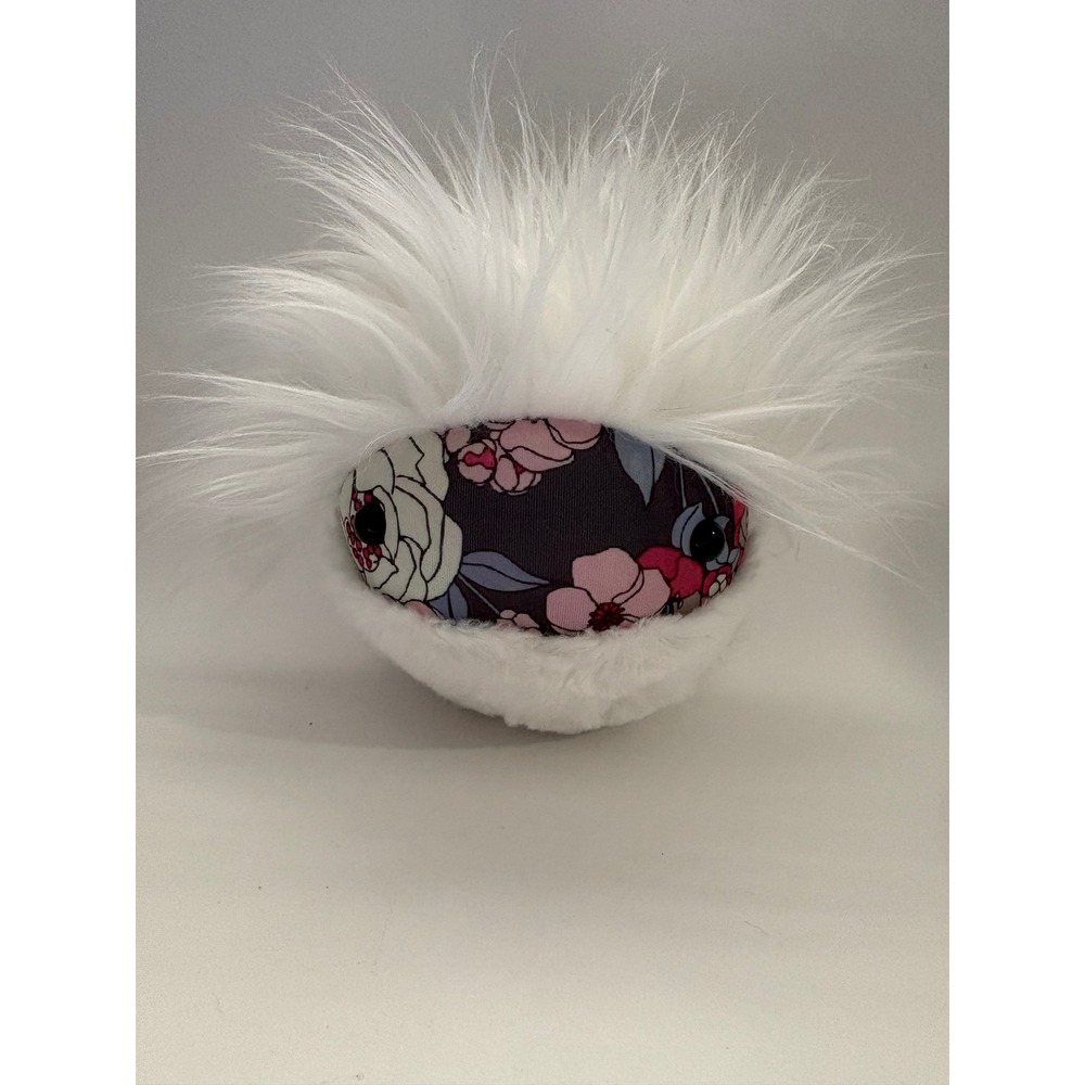 Mimbleball Ivie White Plush Round Sensory Toy Floral Face 5 Inch QC-043503